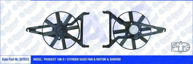 KALE 347015 Fan Motoru Peugeot 106 Ii / Saxo ( Fan-Motor-Davlumbaz)